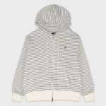 ALAND FISH WAPPEN STRIPED HOODY ZIP-UP (MELANGE GREY)