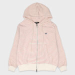 ALAND FISH WAPPEN STRIPED HOODY ZIP-UP (PINK)