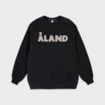 ALAND APPLIQUE LOGO SWEAT SHIRT (BLACK)