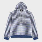 ALAND ISLAND LOGO STRIPED HOODY ZIP-UP (DARK BLUE)