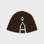 ALAND LOGO PIXEL JACQUARD BEANIE (BROWN)